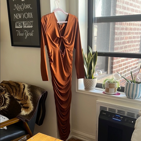 ***NEVER WORN*** Dolan for Anthropologie Chic Brown Long Sleeve‎ Dress - Picture 3 of 10